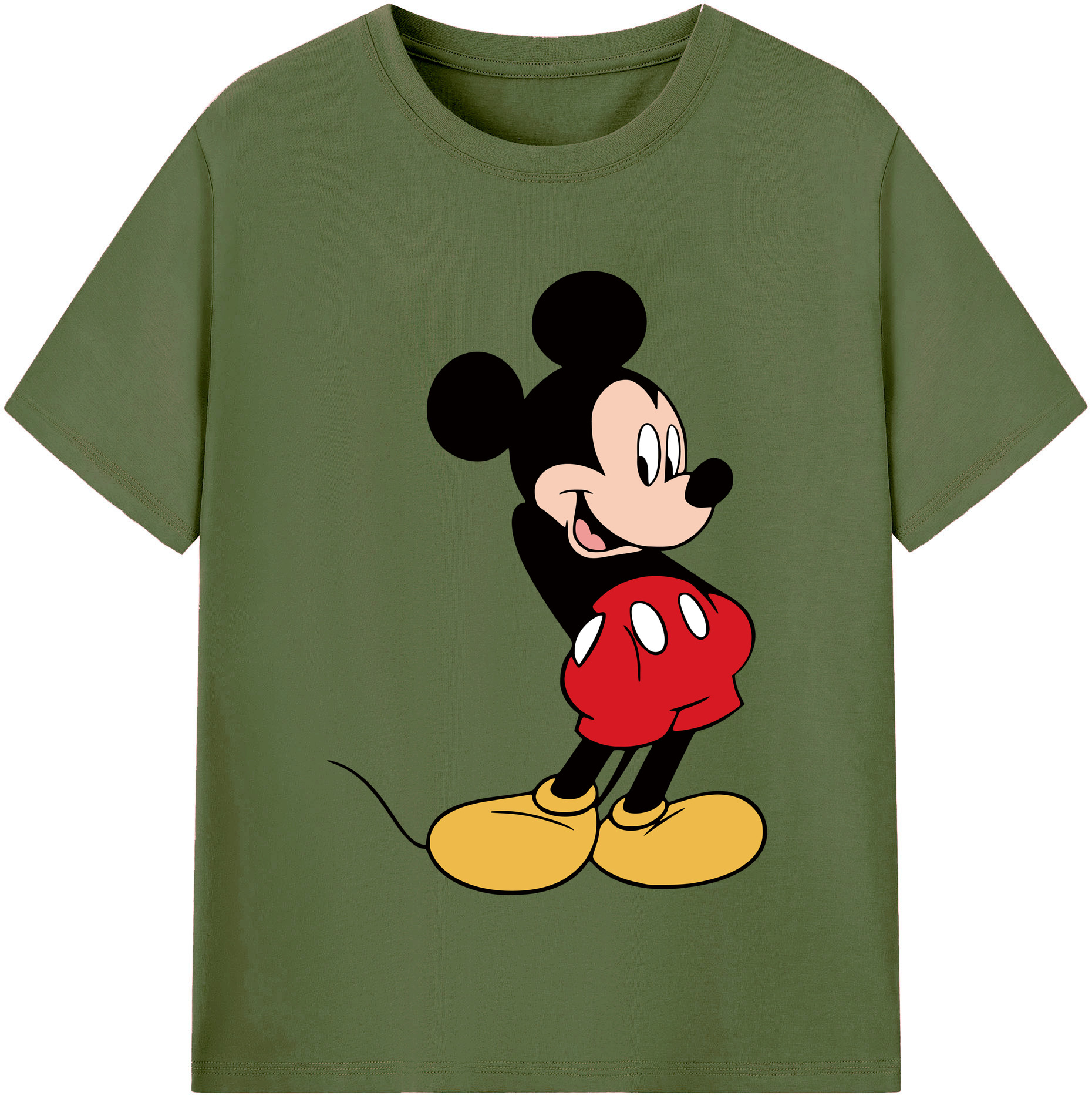 （画像用） ミッキーマウス Mickey Mouse 綿100％半袖Tシャツ（フロントプリント）